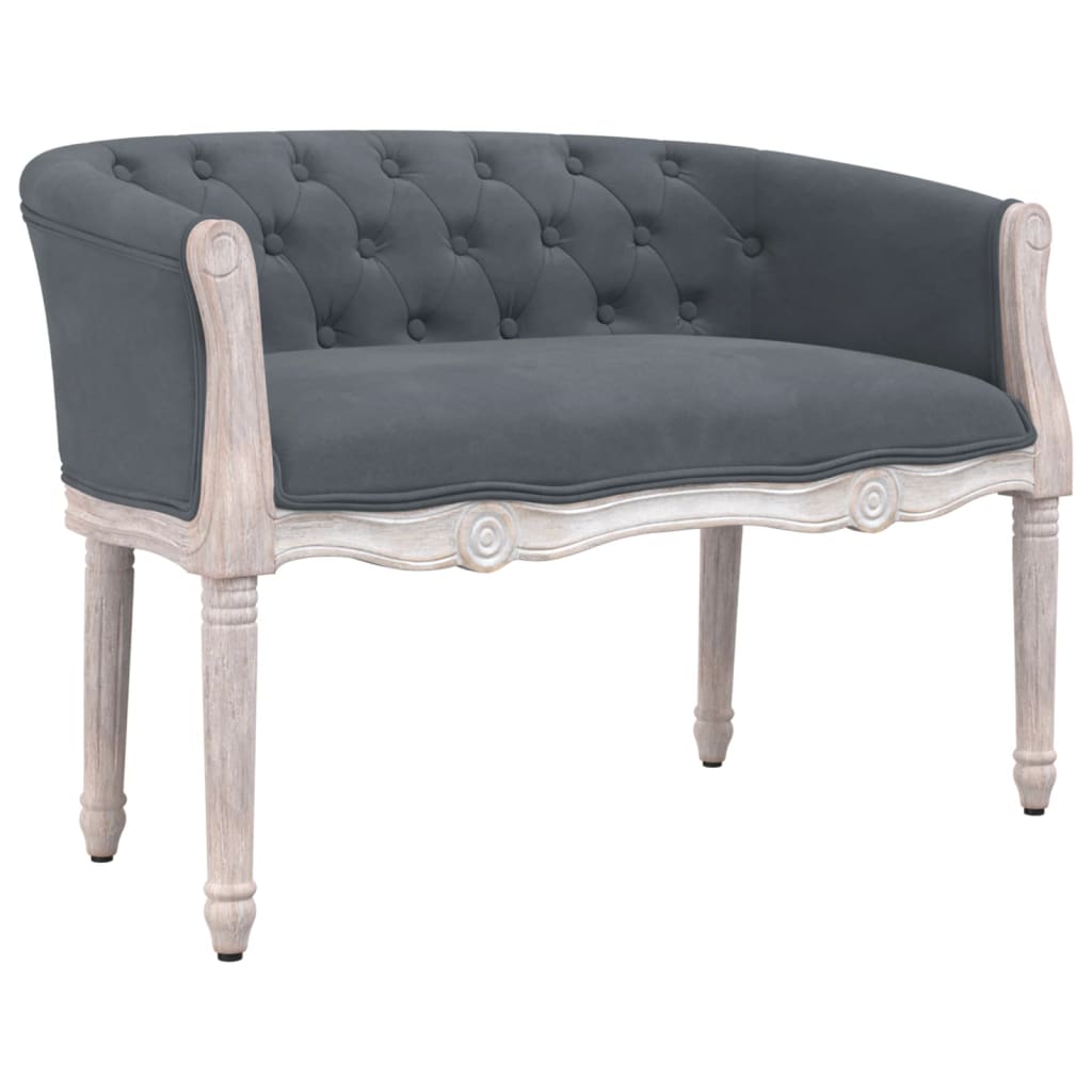 Banc Gris foncé 98x56x69 cm Velours