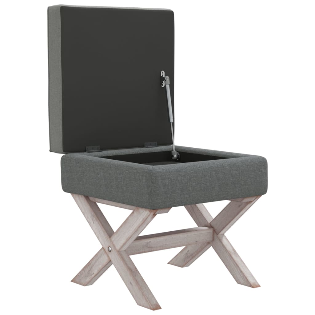 Tabouret de rangement Gris foncé 45x45x49 cm Tissu