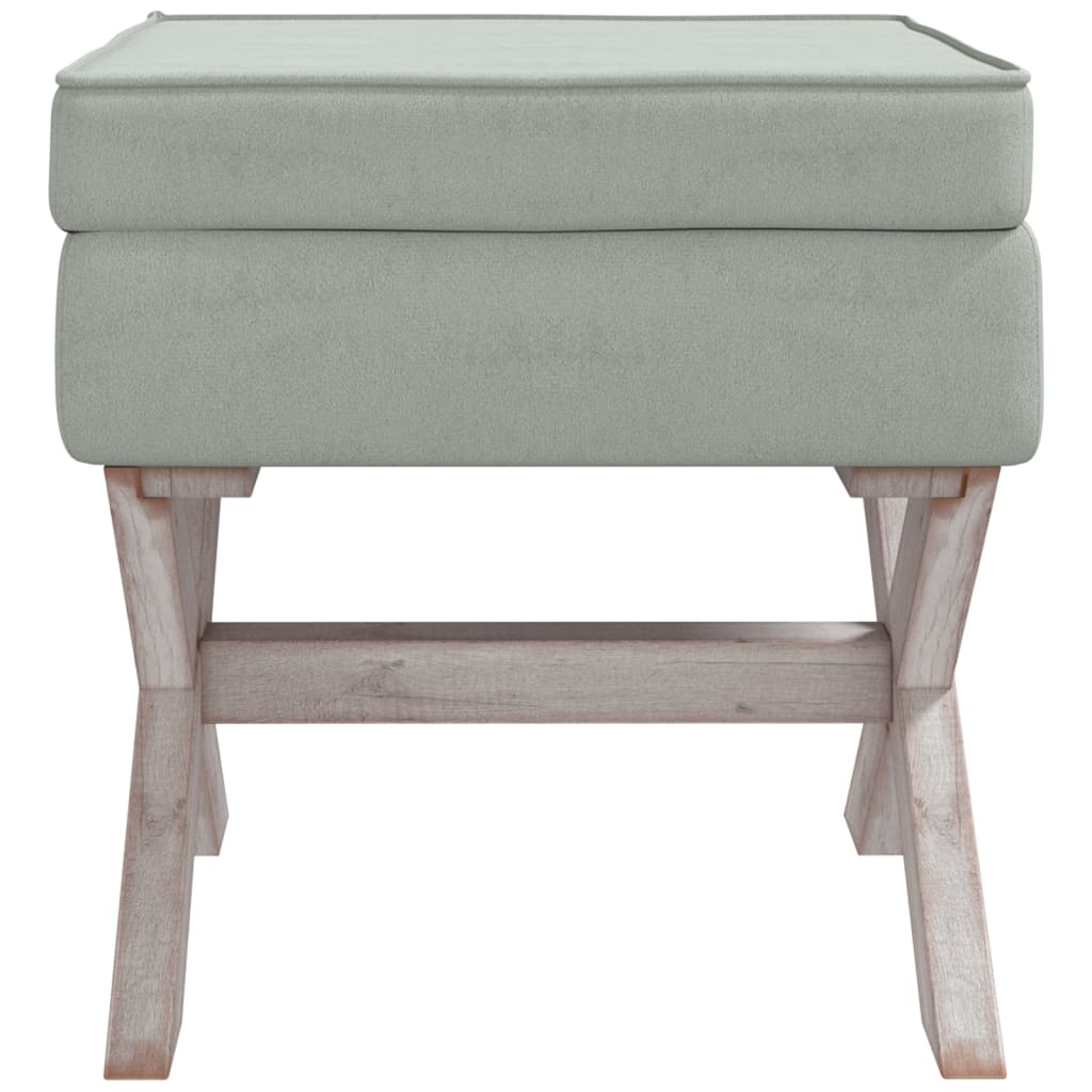 Tabouret de rangement Gris clair 45x45x49 cm Velours