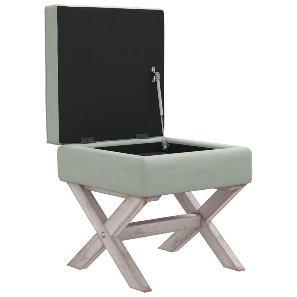 Tabouret de rangement Gris clair 45x45x49 cm Velours