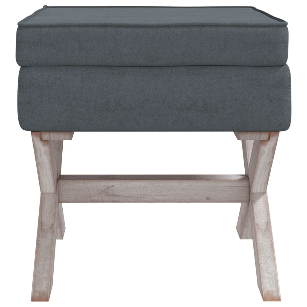 Tabouret de rangement Gris foncé 45x45x49 cm Velours