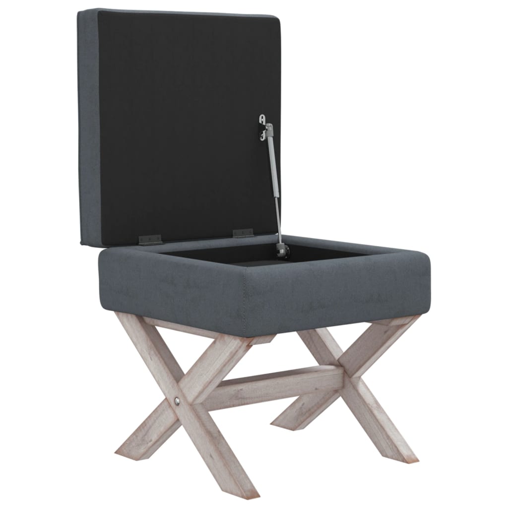 Tabouret de rangement Gris foncé 45x45x49 cm Velours