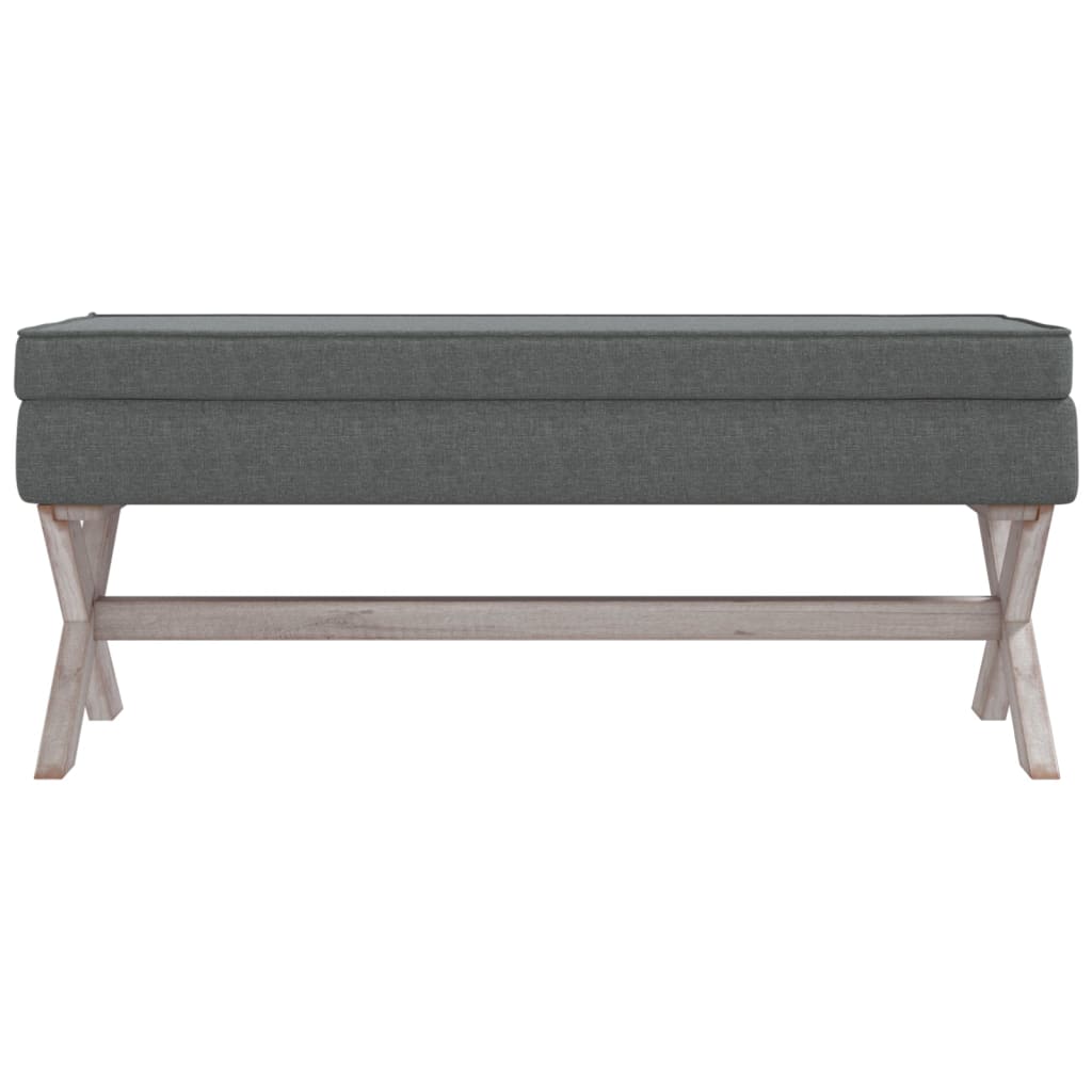 Tabouret de rangement Gris foncé 110x45x49 cm Tissu