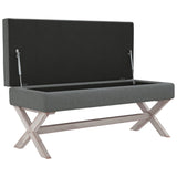 Tabouret de rangement Gris foncé 110x45x49 cm Tissu