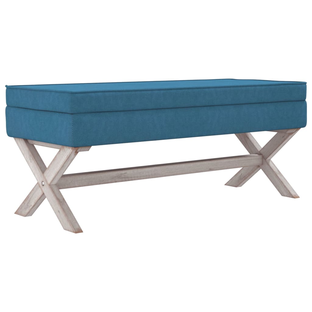 Tabouret de rangement Bleu 110x45x49 cm Velours