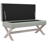 Tabouret de rangement Gris clair 110x45x49 cm Velours