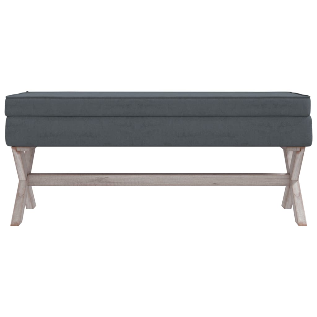 Tabouret de rangement Gris foncé 110x45x49 cm Velours