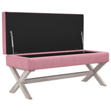 Tabouret de rangement Rose 110x45x49 cm Velours