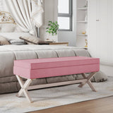 Tabouret de rangement Rose 110x45x49 cm Velours