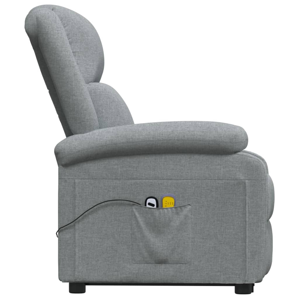 Fauteuil de massage inclinable Gris clair Tissu