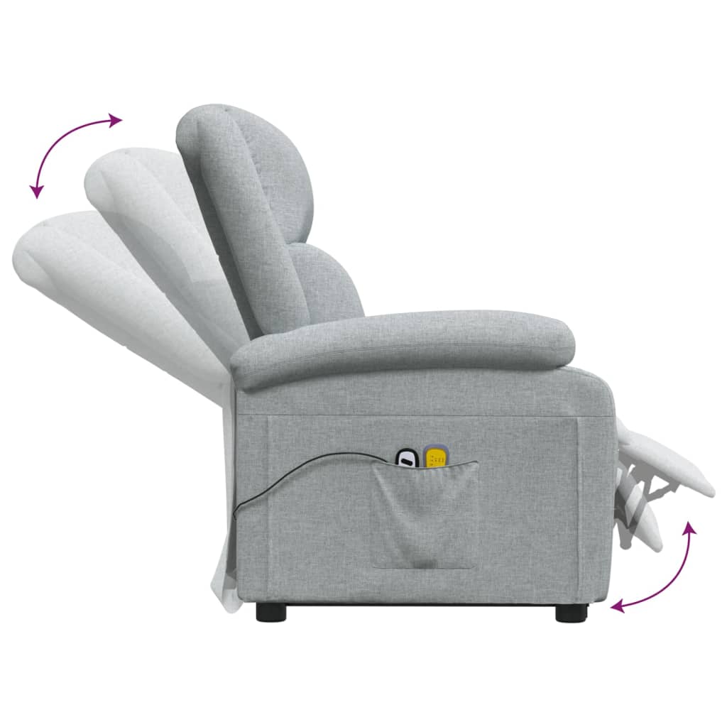 Fauteuil de massage inclinable Gris clair Tissu