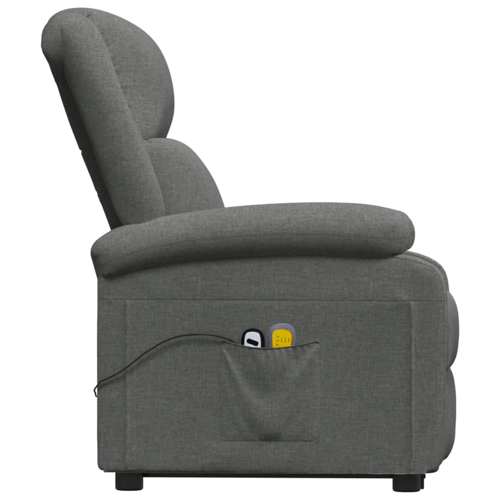 Fauteuil de massage inclinable Gris foncé Tissu