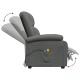 Fauteuil de massage inclinable Gris foncé Tissu