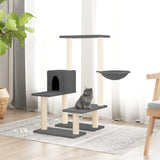 Arbre à chat avec griffoirs en sisal Gris foncé 94,5 cm