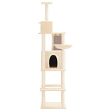 Cat tree with sisal scratching posts Cream 201 cm