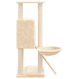 Arbre à chat avec griffoirs en sisal Crème 96 cm