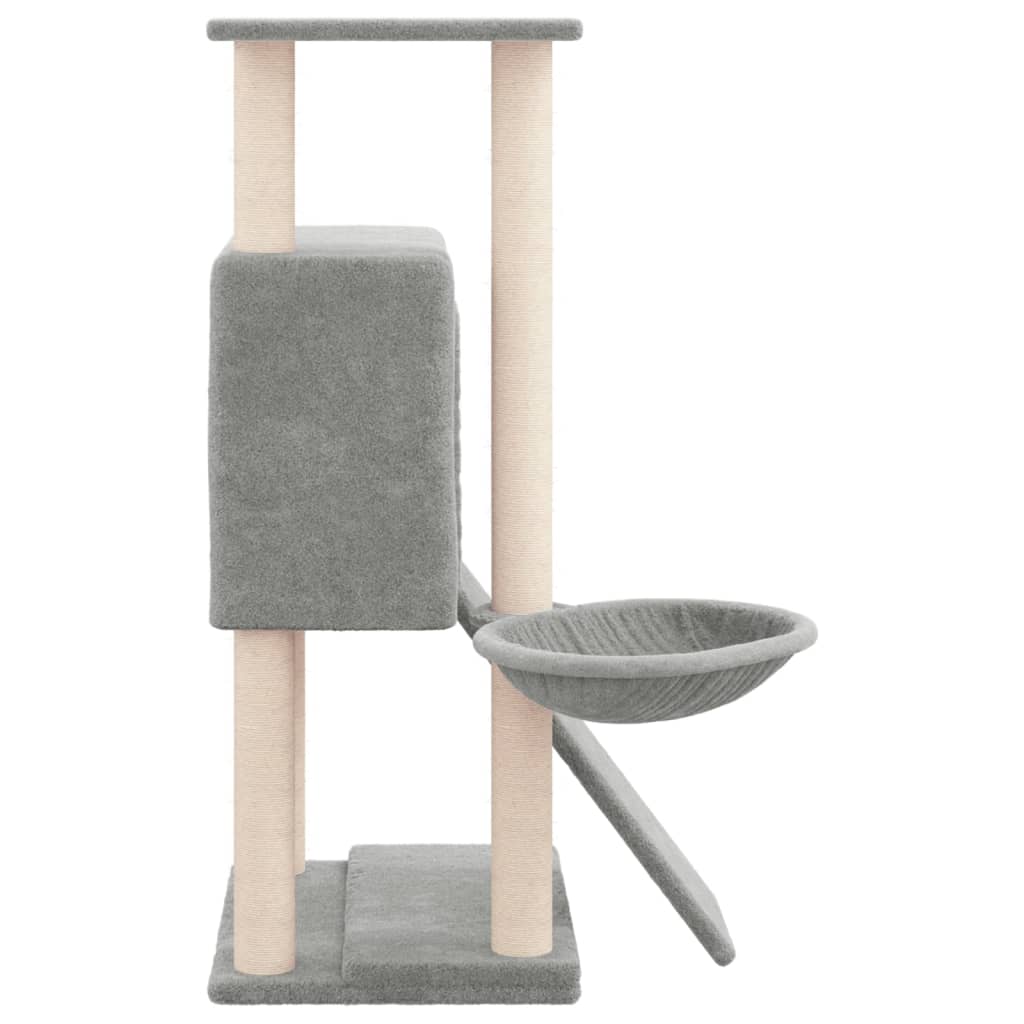 Arbre à chat avec griffoirs en sisal Gris clair 96 cm