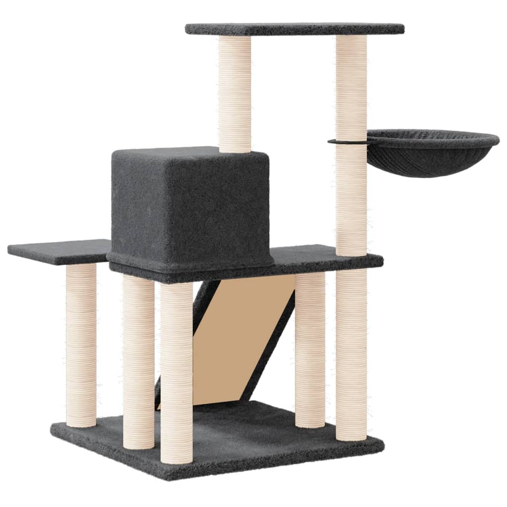 Arbre à chat avec griffoirs en sisal Gris foncé 82 cm