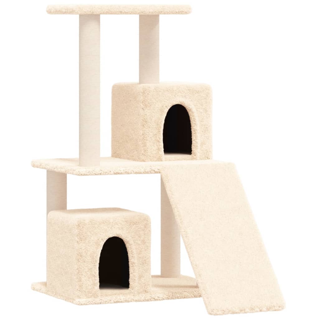 Arbre à chat avec griffoirs en sisal Crème 82 cm