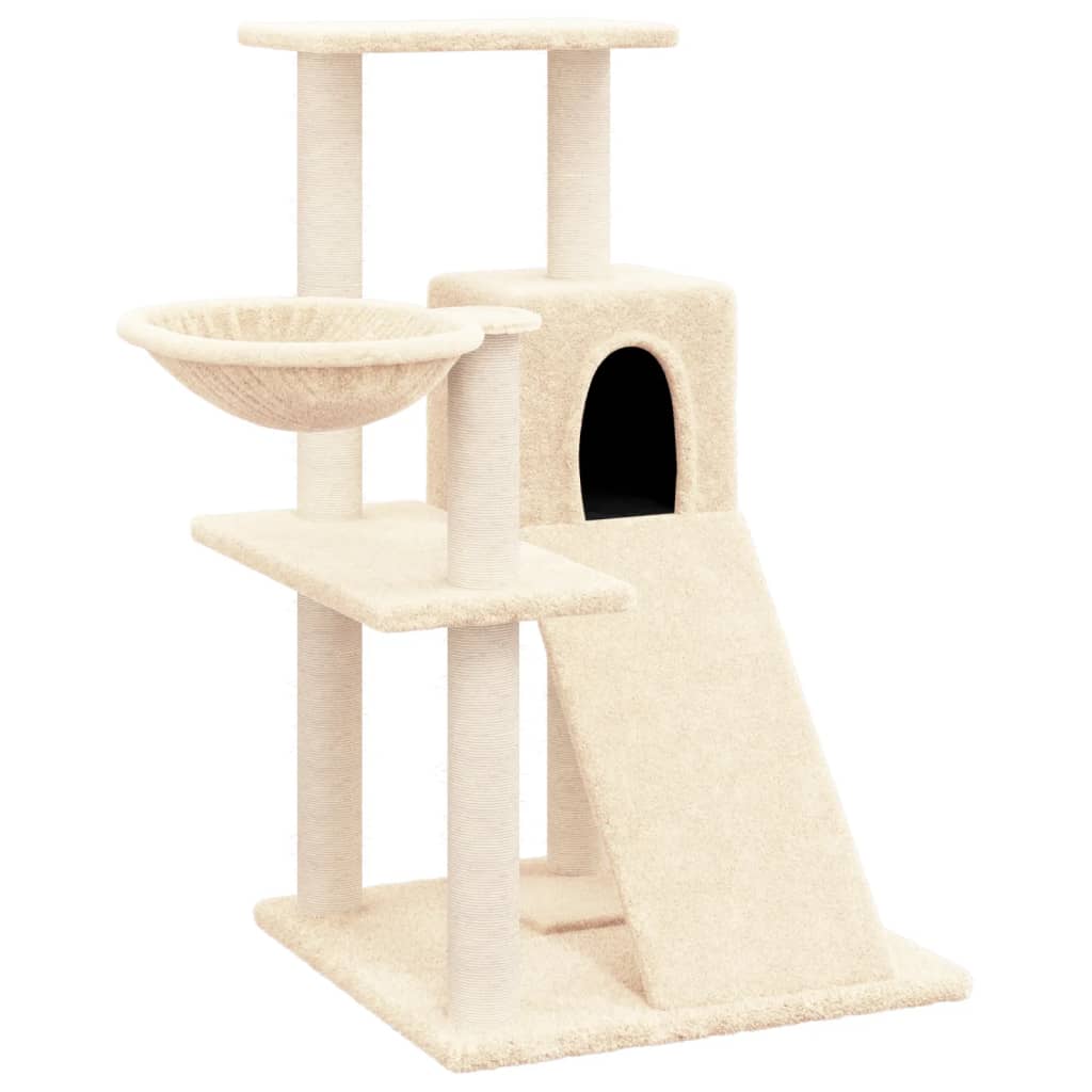 Arbre à chat avec griffoirs en sisal Crème 82 cm