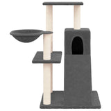 Arbre à chat avec griffoirs en sisal Gris foncé 82 cm