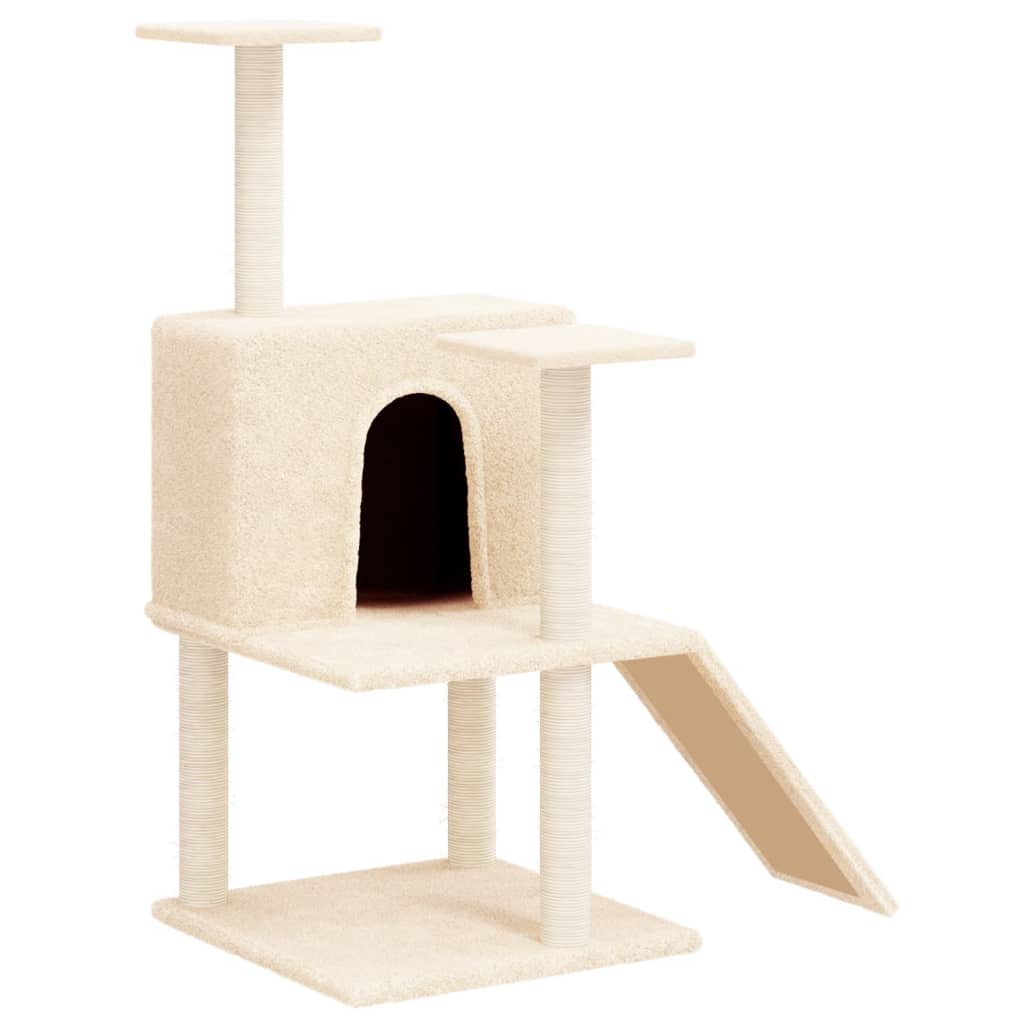 Arbre à chat avec griffoirs en sisal Crème 109 cm