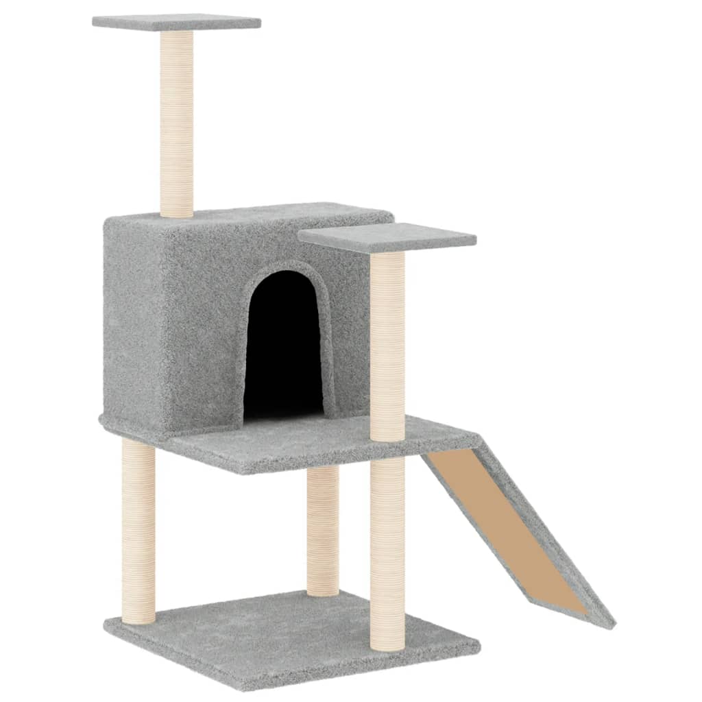 Arbre à chat avec griffoirs en sisal Gris clair 109 cm