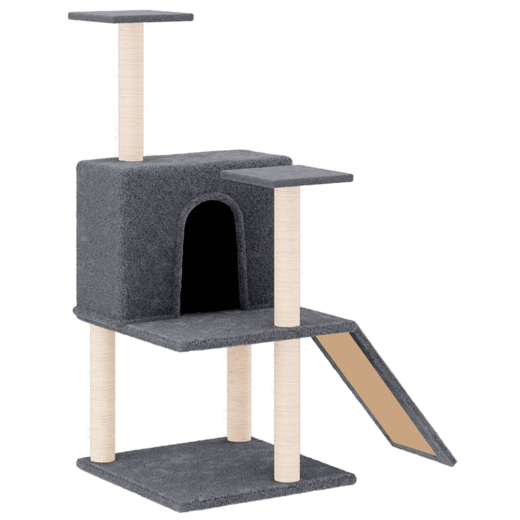 Arbre à chat avec griffoirs en sisal Gris foncé 109 cm