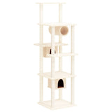 Cat tree with sisal scratching posts Cream 169 cm