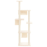 Cat tree with sisal scratching posts Cream 169 cm