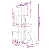 Arbre à chat avec griffoirs en sisal Crème 166 cm