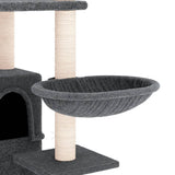 Arbre à chat avec griffoirs en sisal Gris foncé 175 cm