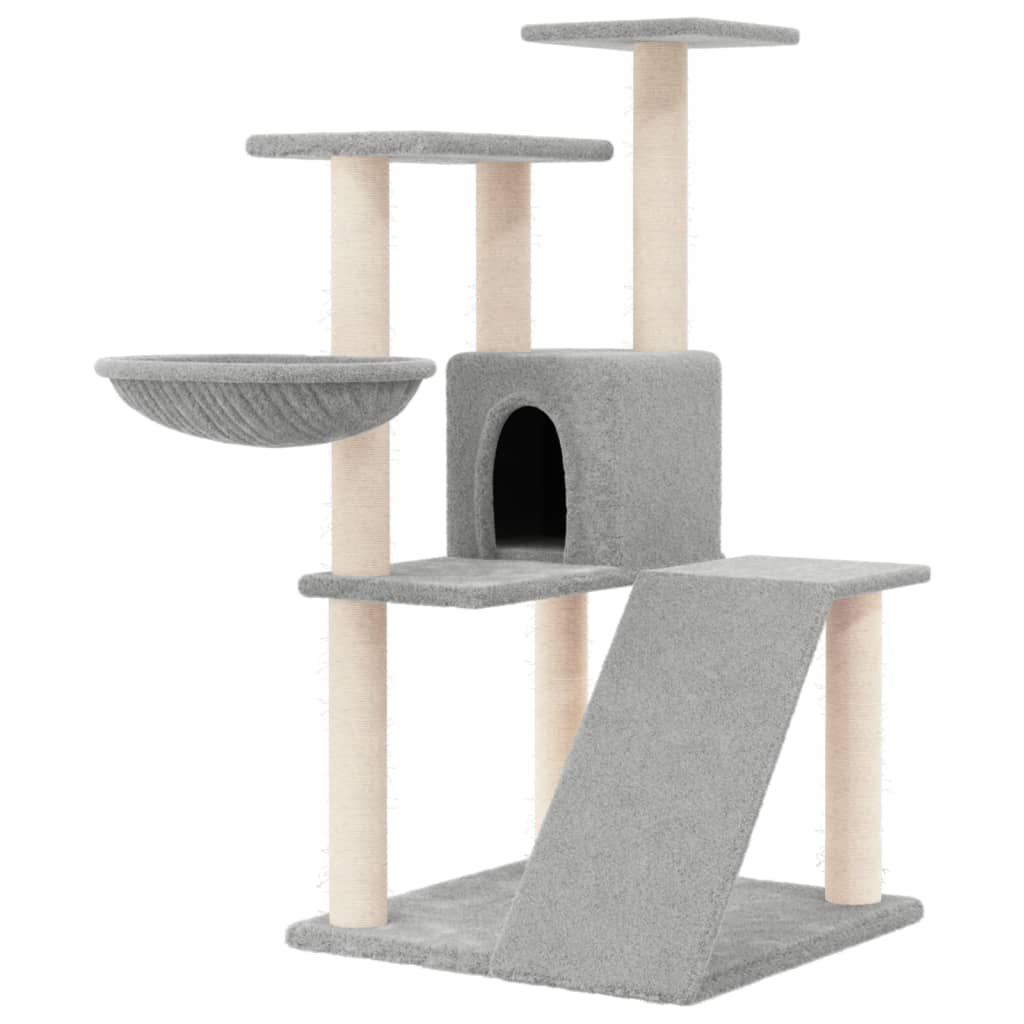 Arbre à chat avec griffoirs en sisal Gris clair 94 cm