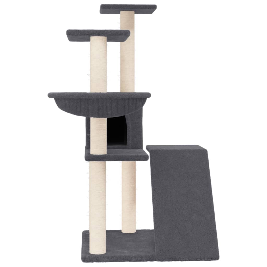 Arbre à chat avec griffoirs en sisal Gris foncé 94 cm