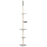 Floor to Ceiling Cat Tree Light Grey 263.5-289.5cm