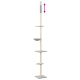 Floor to Ceiling Cat Tree Light Grey 263.5-289.5cm