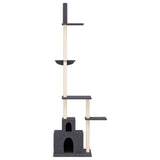 Floor to Ceiling Cat Tree Dark Grey 250.5-276.5 cm