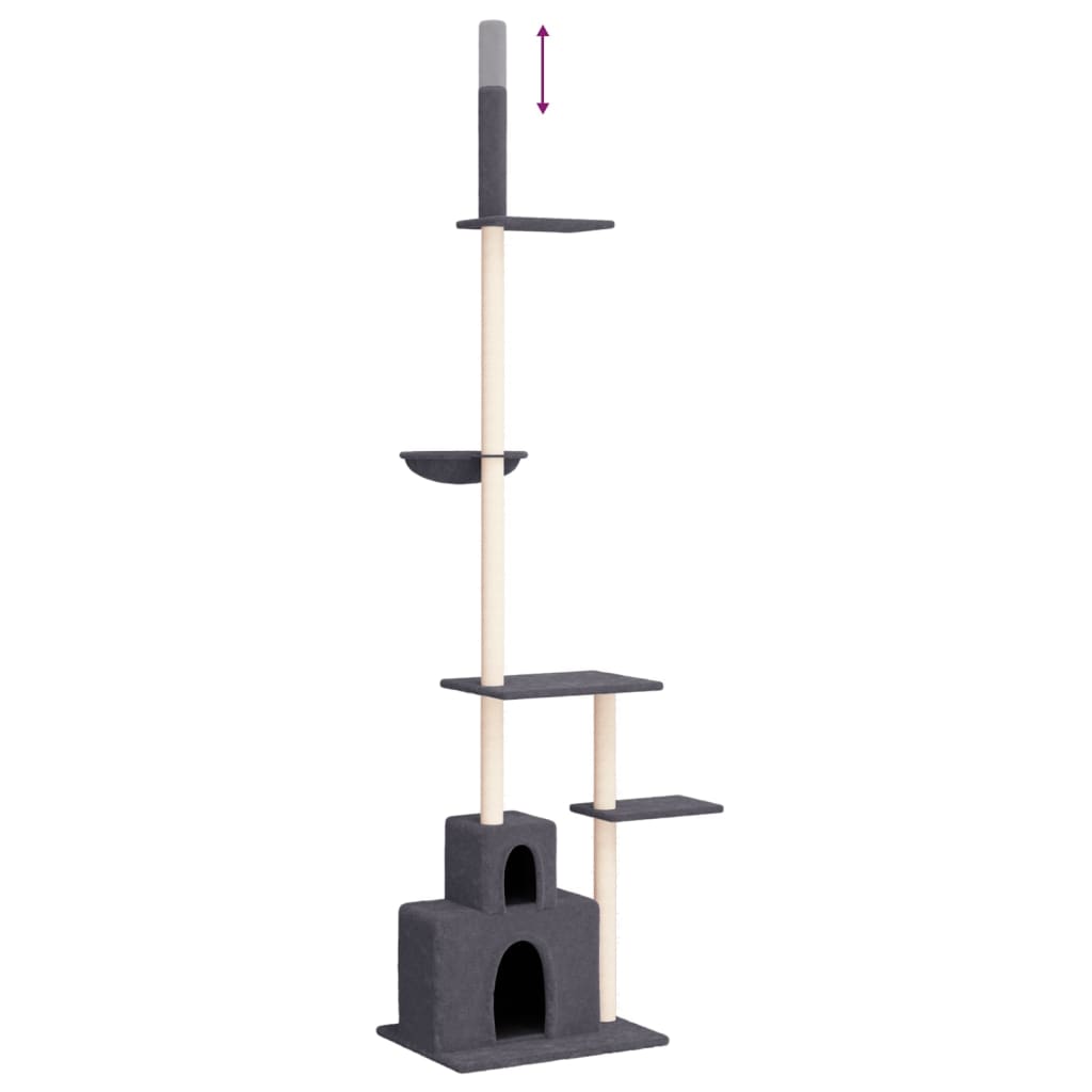 Floor to Ceiling Cat Tree Dark Grey 250.5-276.5 cm