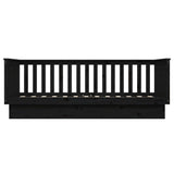 Lit de jour sans matelas noir 80x200 cm bois de pin massif