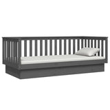 Lit de jour sans matelas gris 100x200 cm bois de pin massif