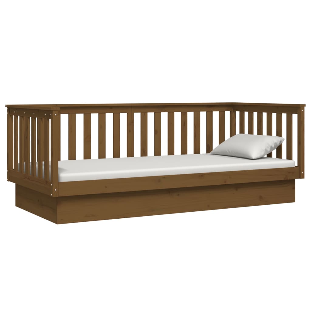 Lit de jour sans matelas marron miel 100x200 cm bois pin massif