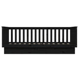 Lit de jour sans matelas noir 100x200 cm bois de pin massif