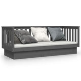 Lit de jour sans matelas gris 75x190 cm bois de pin massif