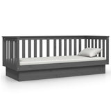 Lit de jour sans matelas gris 75x190 cm bois de pin massif