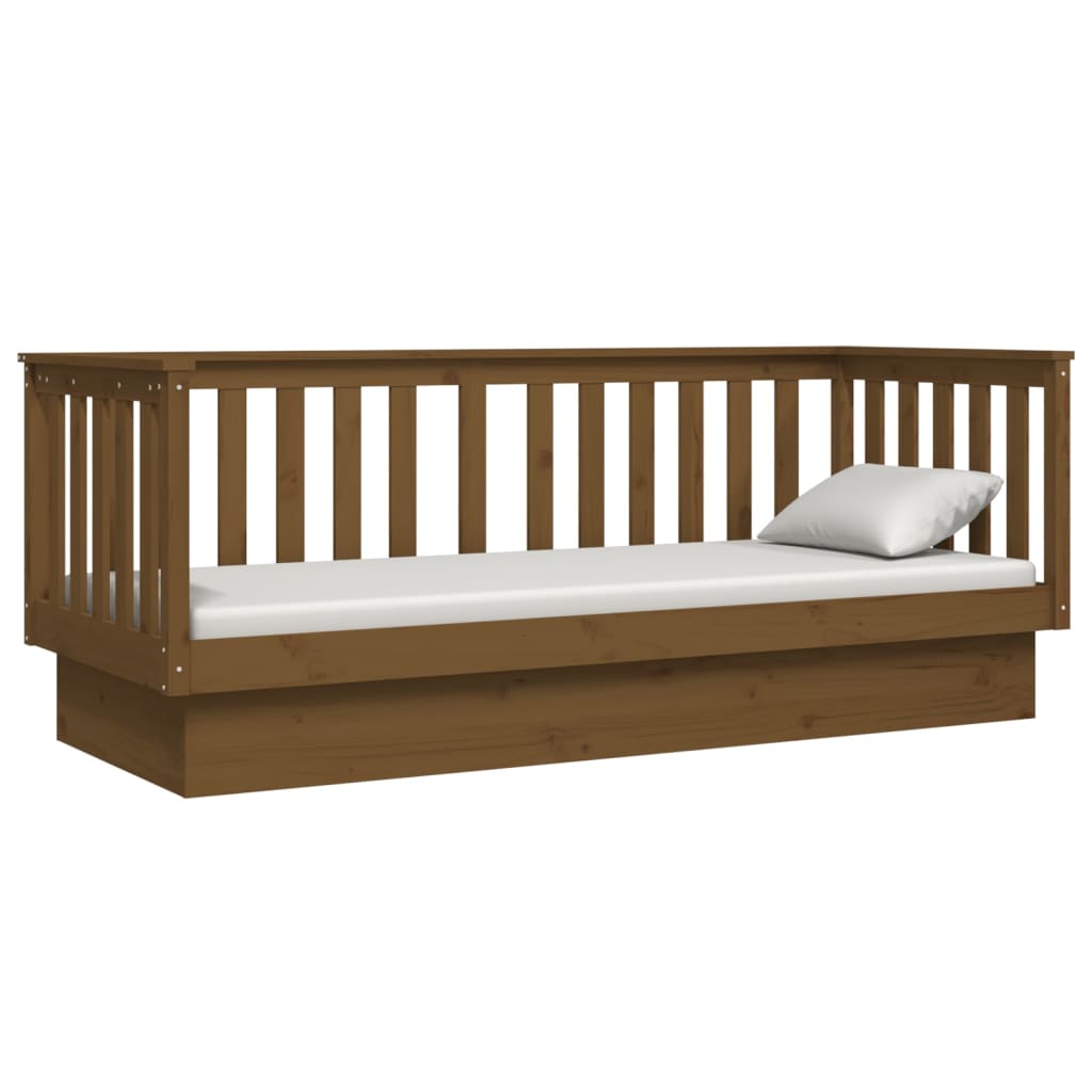 Lit de jour sans matelas marron miel 90x190 cm bois pin massif