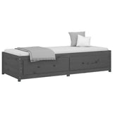 Lit de jour sans matelas gris 90x200 cm bois de pin massif