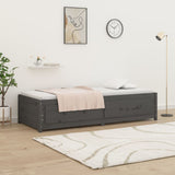 Lit de jour sans matelas gris 90x200 cm bois de pin massif