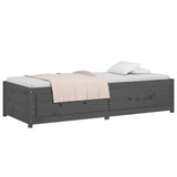 Lit de jour sans matelas gris 90x200 cm bois de pin massif