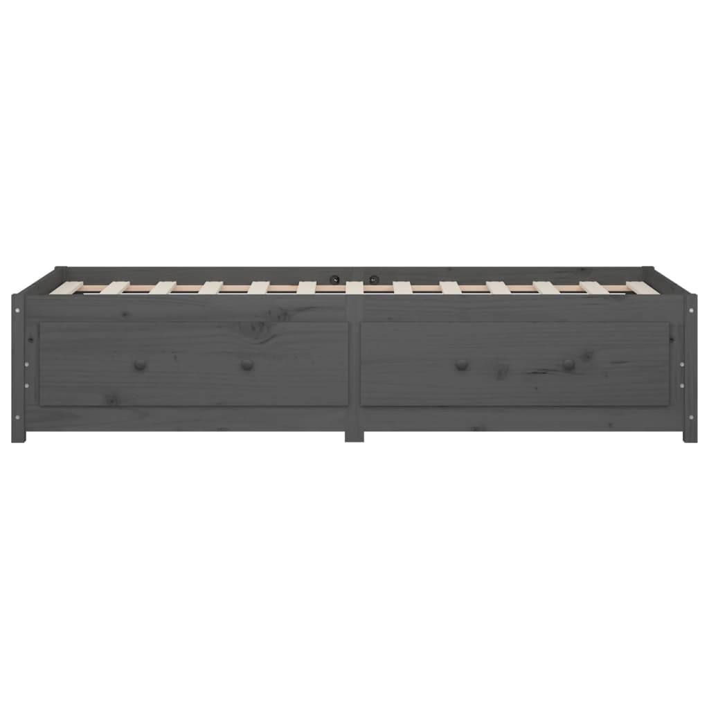 Lit de jour sans matelas gris 90x200 cm bois de pin massif