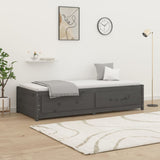 Lit de jour sans matelas gris 90x200 cm bois de pin massif